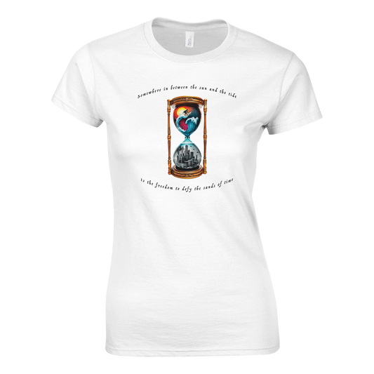 Time Surfer - Classic Womens Crewneck White Graphic Tee