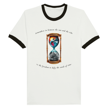 Time Surfer Ringer Graphic Tee Black