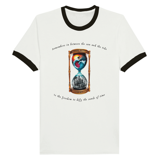 Time Surfer Ringer Graphic Tee Black