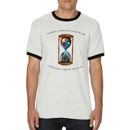 Time Surfer Ringer Graphic Tee Mockup