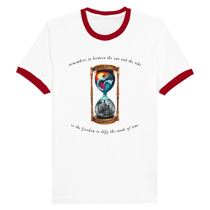 Time Surfer Ringer Graphic Tee Red
